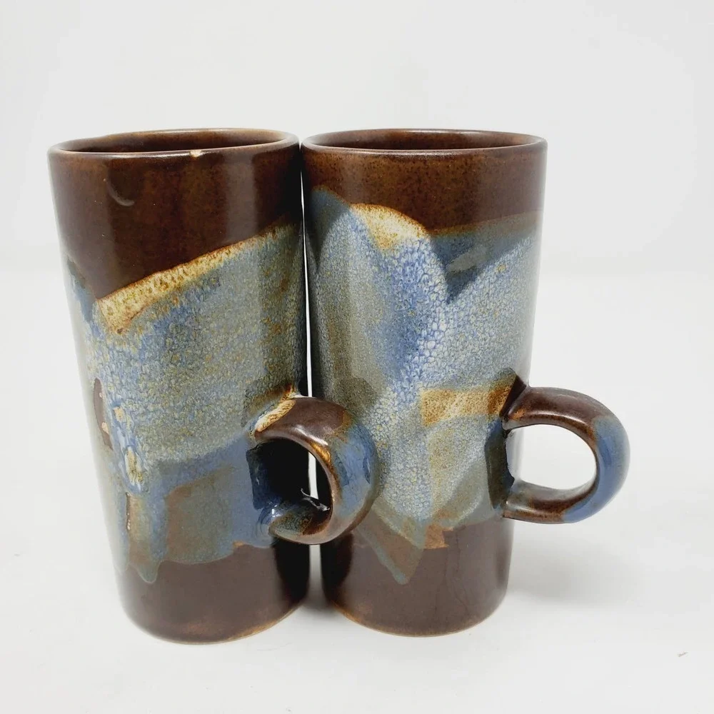 Caffe D'Vita Stoneware Vintage Glazed Expresso Mug Set of 2 Drinkware